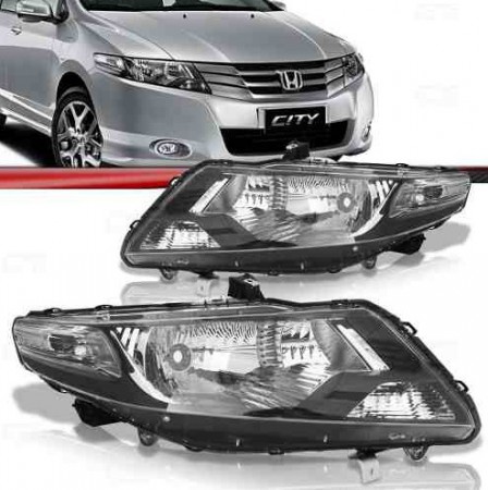 Farol Honda City 2009 2010 2011 2012 Máscara Negra